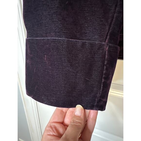 We The Free Suzy Flocked Denim Jacket NWT Wine Burgundy Size M - Picture 6 of 12